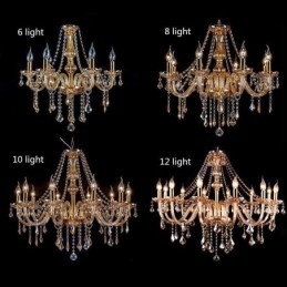 Candelabru de cristal european de culoare chihlimbar de lux