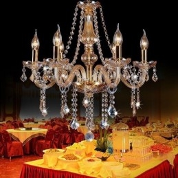 Candelabru de cristal european de culoare chihlimbar de lux