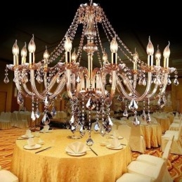 Candelabru de cristal european de culoare chihlimbar de lux