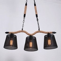 Candelabru de frânghie cu trei cape pastorale retro creative