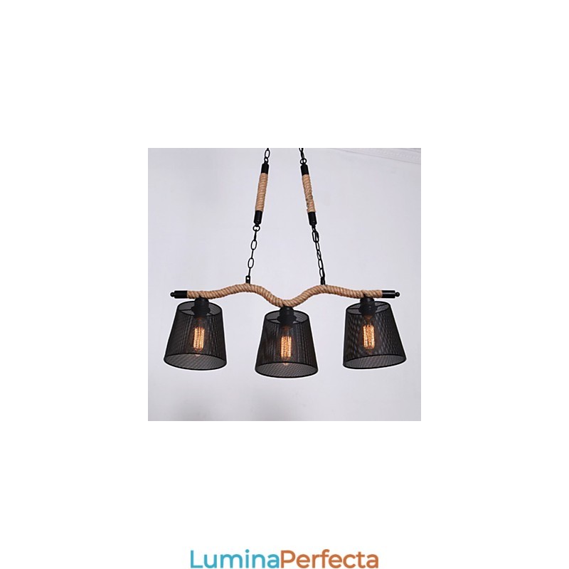 Candelabru de frânghie cu trei cape pastorale retro creative