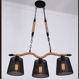 Candelabru de frânghie cu trei cape pastorale retro creative