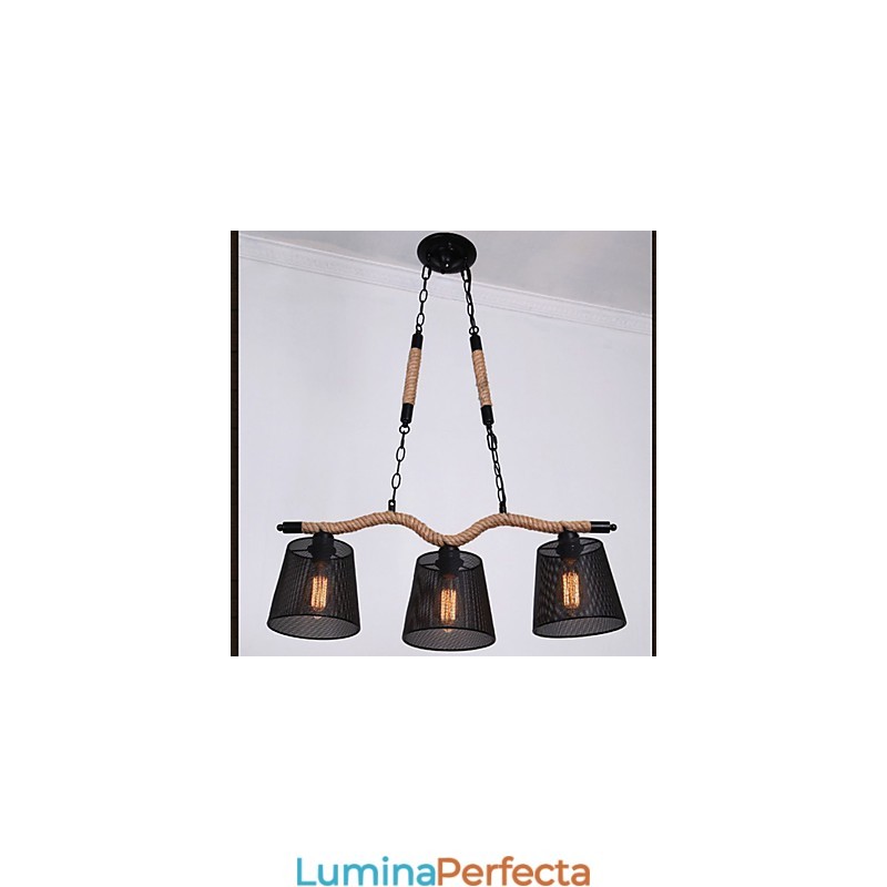 Candelabru de frânghie cu trei cape pastorale retro creative