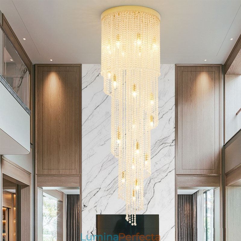 Candelabru Modern De Cristal Casă De Lux Plafon De Cristal Cu 19 Lumini