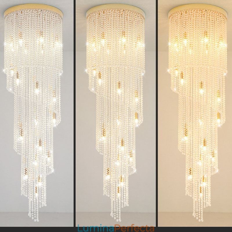 Candelabru Modern De Cristal Casă De Lux Plafon De Cristal Cu 19 Lumini