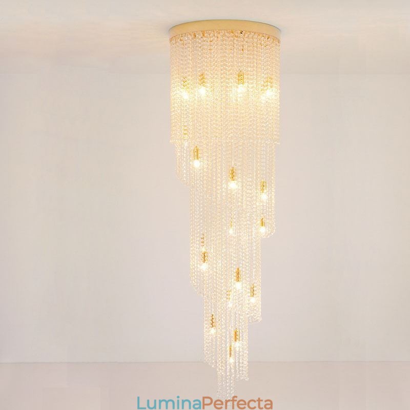 Candelabru Modern De Cristal Casă De Lux Plafon De Cristal Cu 19 Lumini