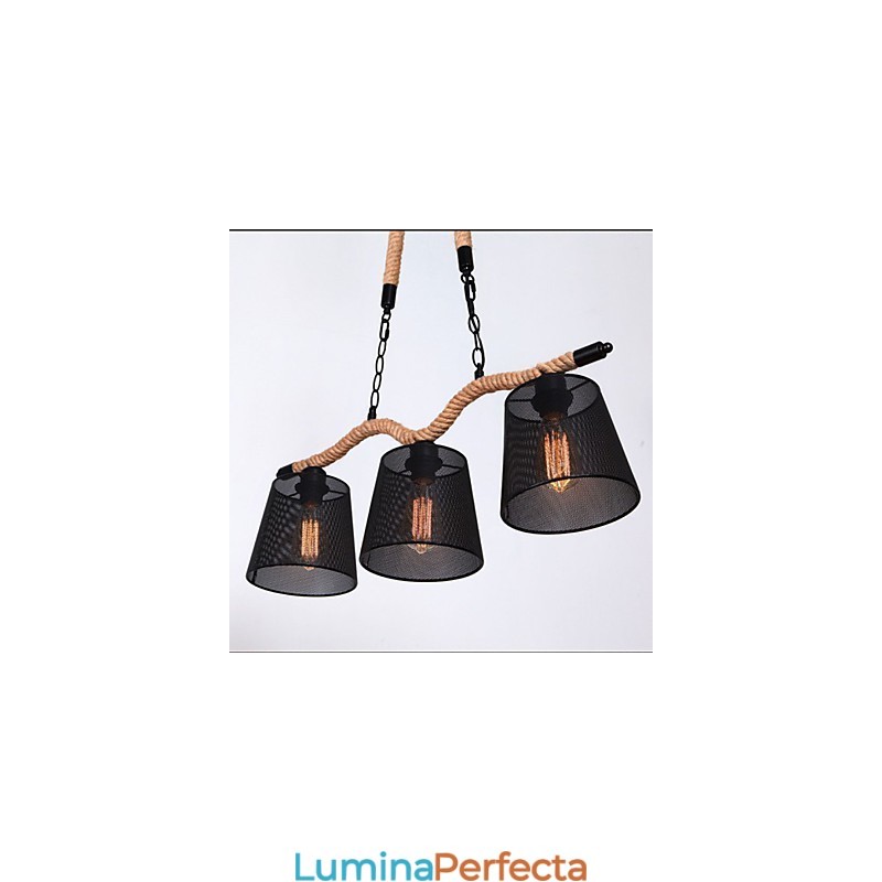 Candelabru de frânghie cu trei cape pastorale retro creative