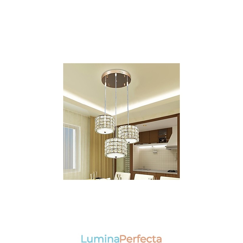 Lampă suspendată cu 3 lumini din cristal