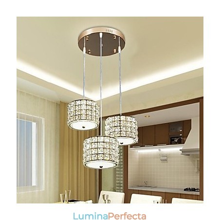 Lampă suspendată cu 3 lumini din cristal Lampă suspendată cu 3 lumini din cristal