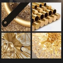 Plafoniera decorativă modernă în formă de floare din sticlă semicercală