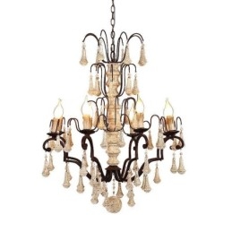 Lampă suspendată din lemn în stil retro Candelabru elegant