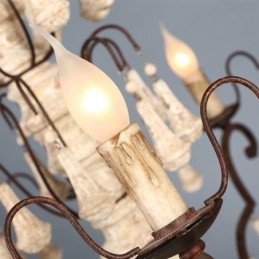 Lampă suspendată din lemn în stil retro Candelabru elegant