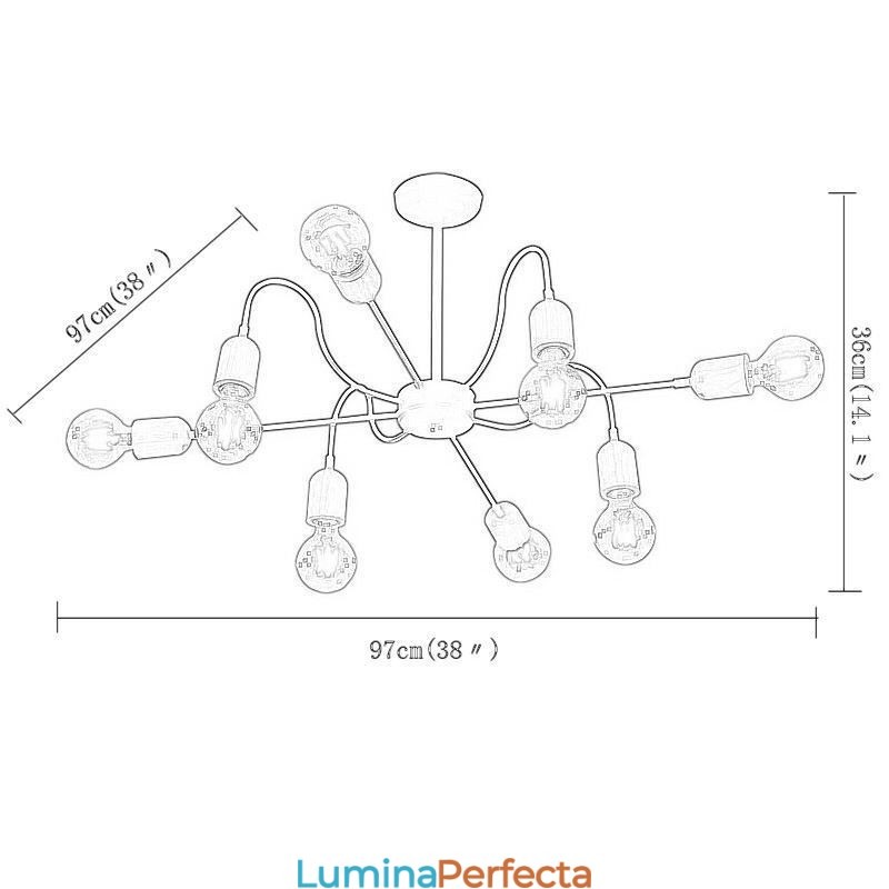 Candelabru păianjen contemporan, creativ, din fier