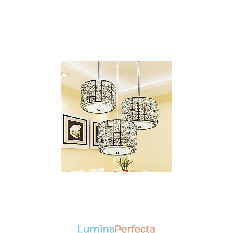 Lampă suspendată cu 3 lumini din cristal