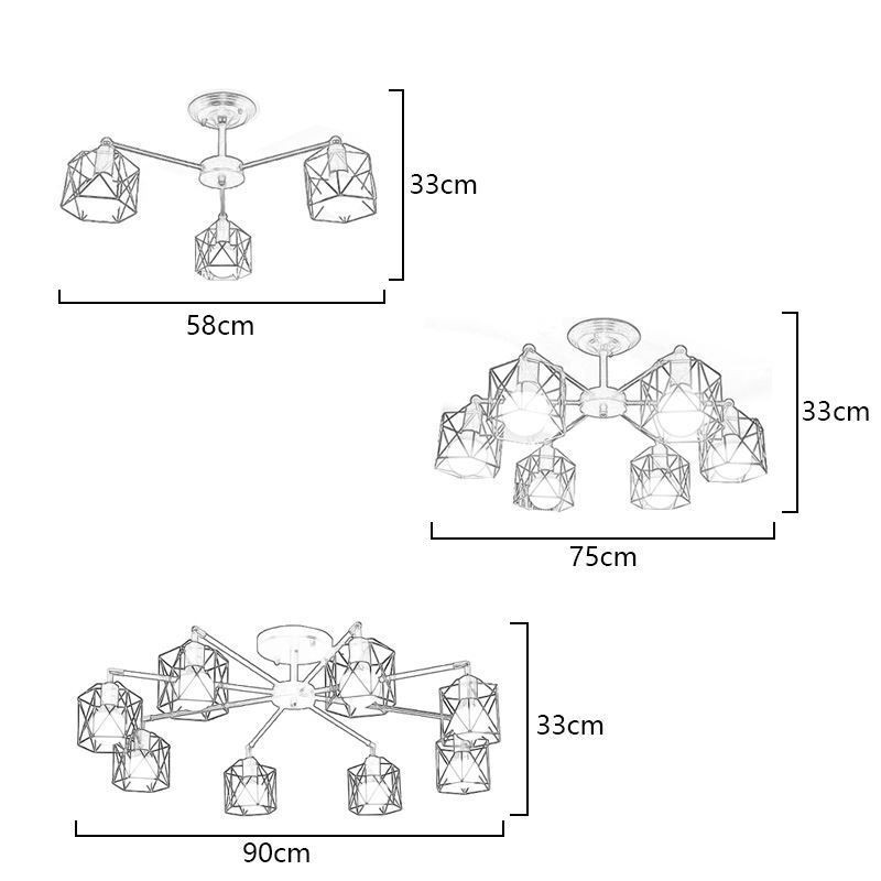 Lampă suspendată modernă cușcă pentru păsări Iluminat decorativ din fier