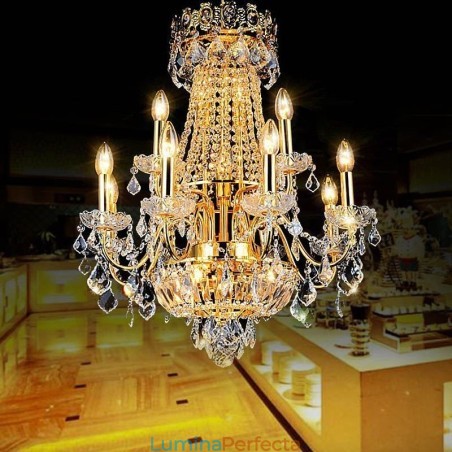 Candelabru de cristal european de lux Duplex pentru scări Candelabru de cristal european de lux Duplex pentru scări