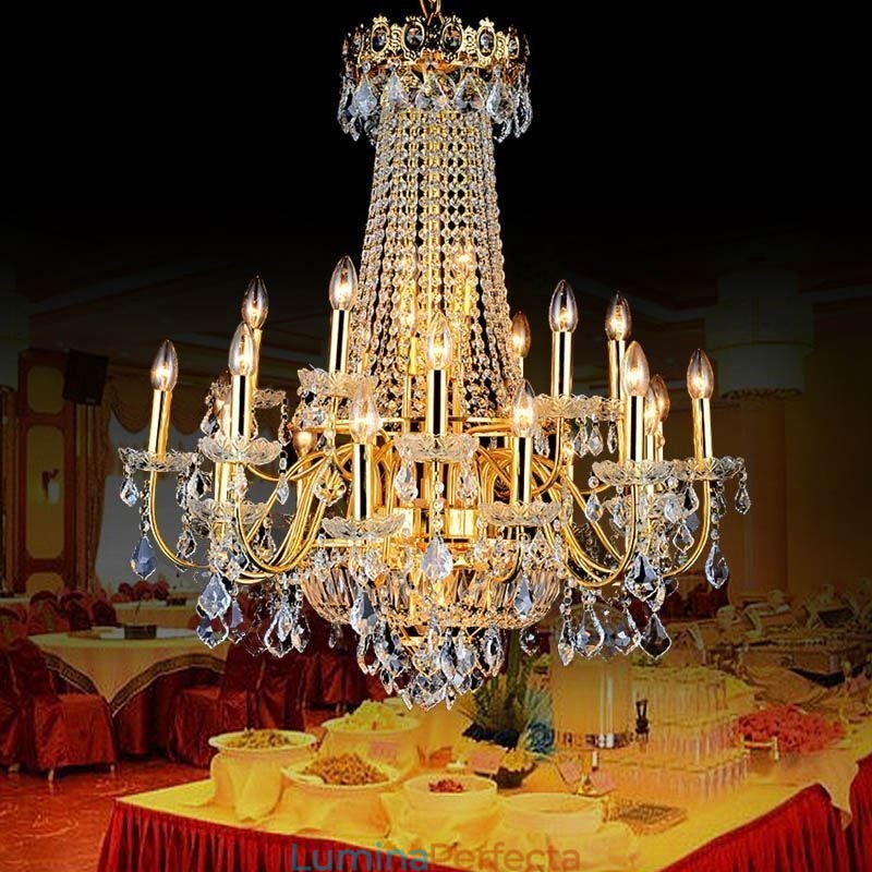 Candelabru de cristal european de lux Duplex pentru scări