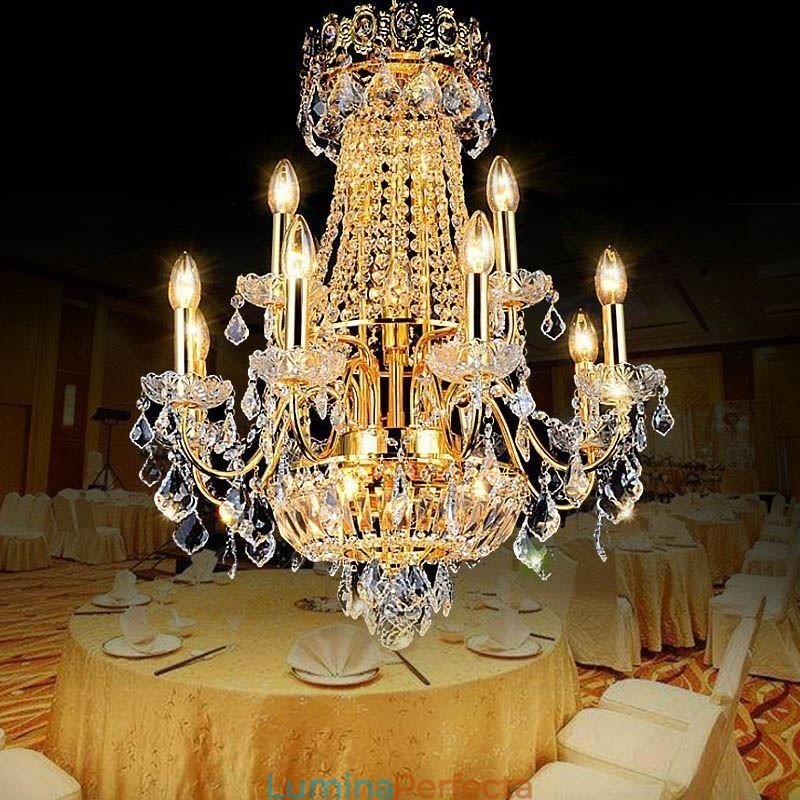 Candelabru de cristal european de lux Duplex pentru scări
