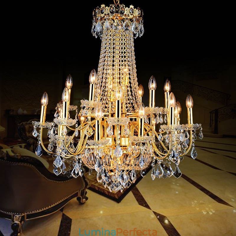 Candelabru de cristal european de lux Duplex pentru scări