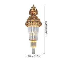 Candelabru de cristal retro Imperiu Pandantiv lung de lux