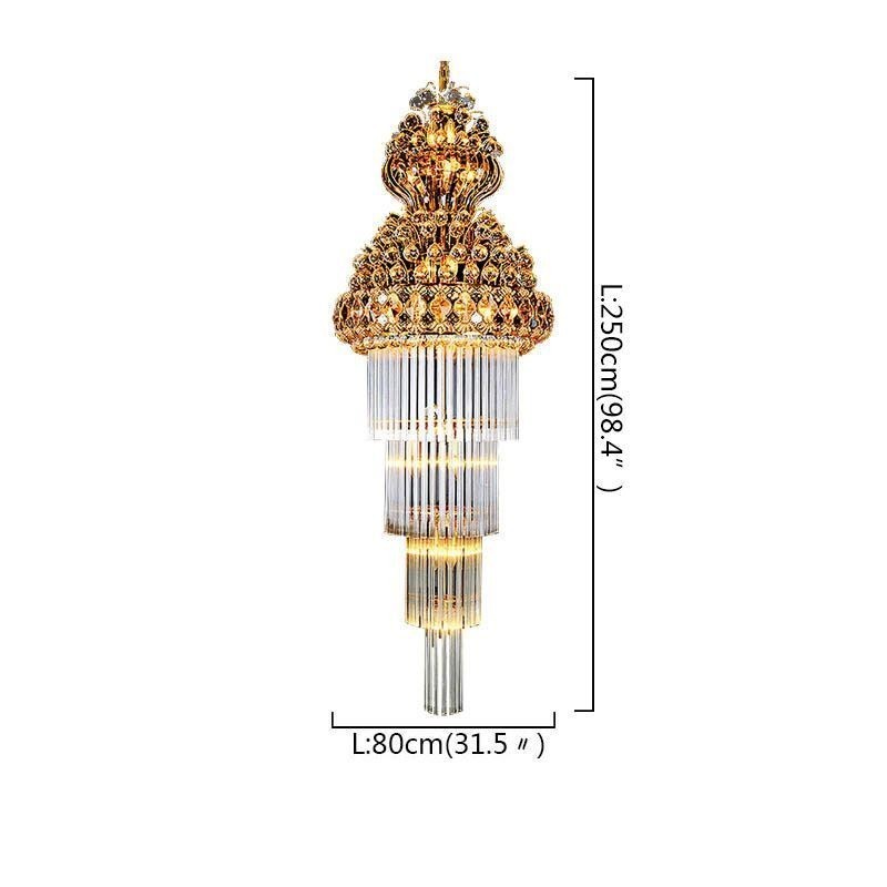 Candelabru de cristal retro Imperiu Pandantiv lung de lux