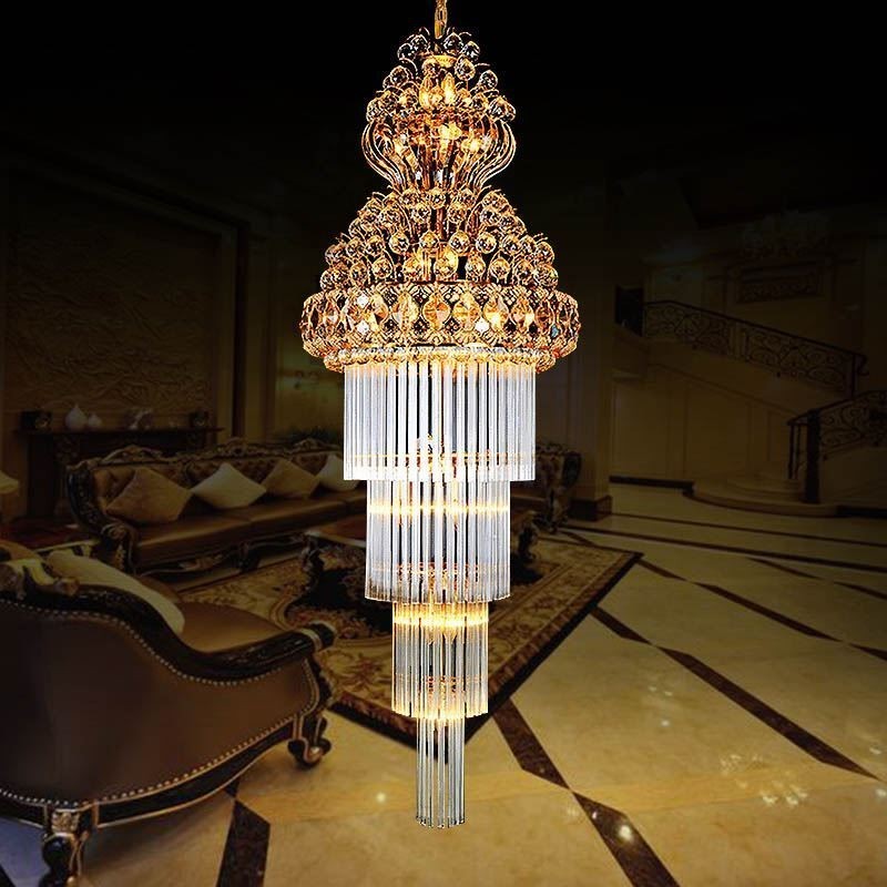 Candelabru de cristal retro Imperiu Pandantiv lung de lux