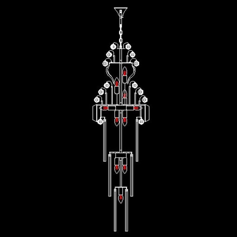 Candelabru de cristal retro Imperiu Pandantiv lung de lux