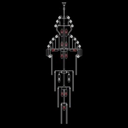 Candelabru de cristal retro Imperiu Pandantiv lung de lux