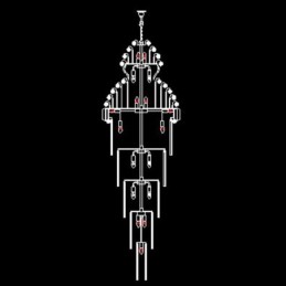 Candelabru de cristal retro Imperiu Pandantiv lung de lux