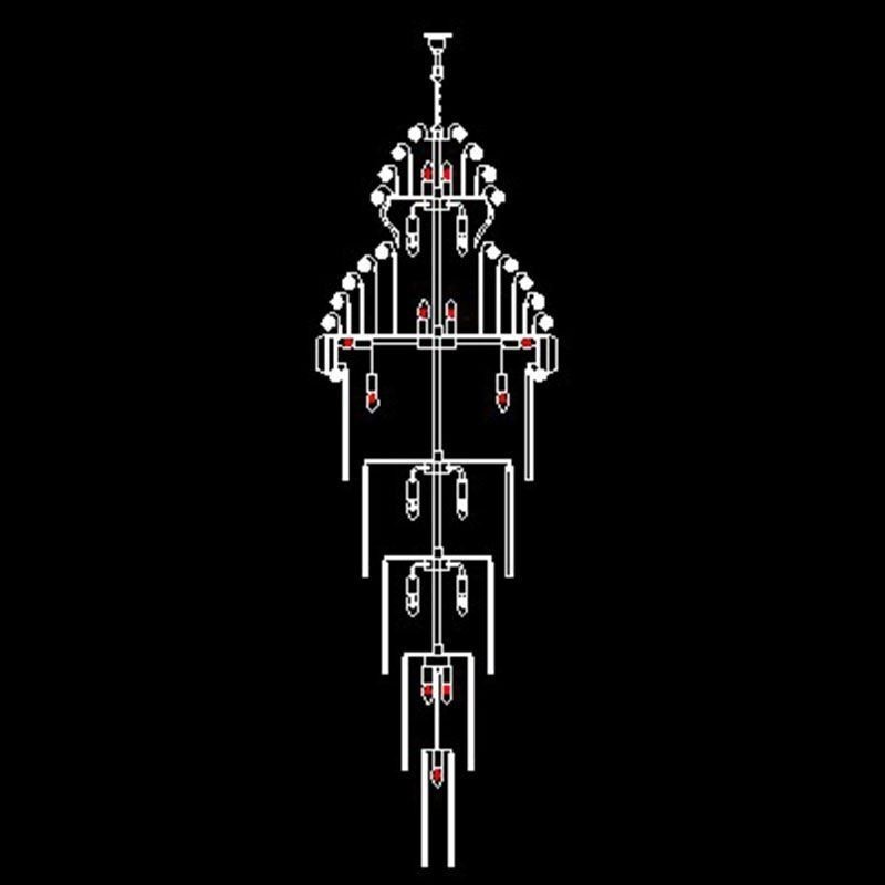 Candelabru de cristal retro Imperiu Pandantiv lung de lux