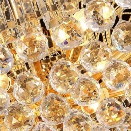 Candelabru din Imperiul de Cristal European Lumină cu pandantiv mare de culoare aurie
