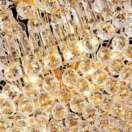 Candelabru din Imperiul de Cristal European Lumină cu pandantiv mare de culoare aurie