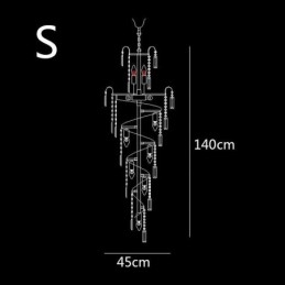 Candelabru de cristal european mare, formă rotundă, pandantiv lung