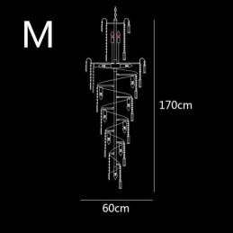 Candelabru de cristal european mare, formă rotundă, pandantiv lung