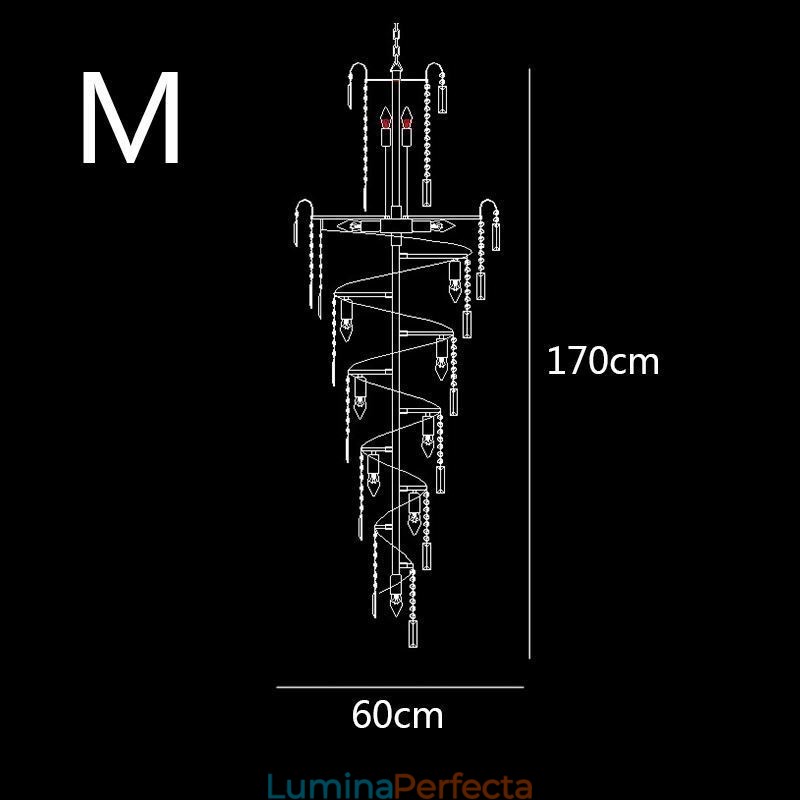Candelabru de cristal european mare, formă rotundă, pandantiv lung