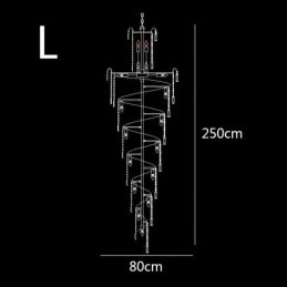 Candelabru de cristal european mare, formă rotundă, pandantiv lung