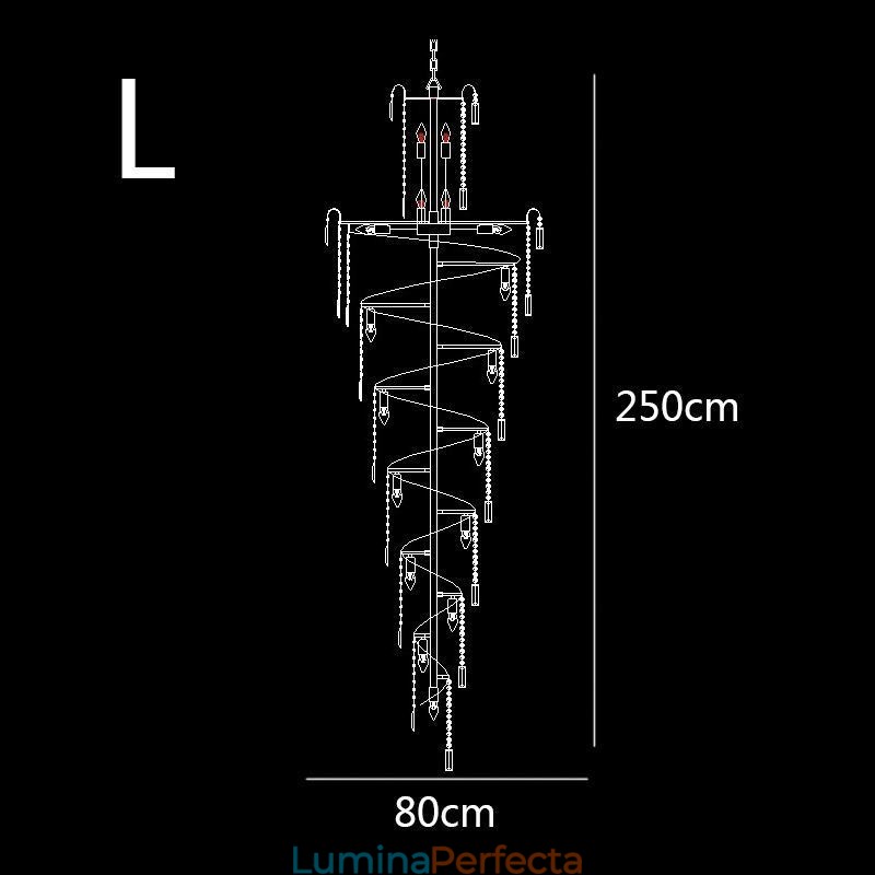 Candelabru de cristal european mare, formă rotundă, pandantiv lung