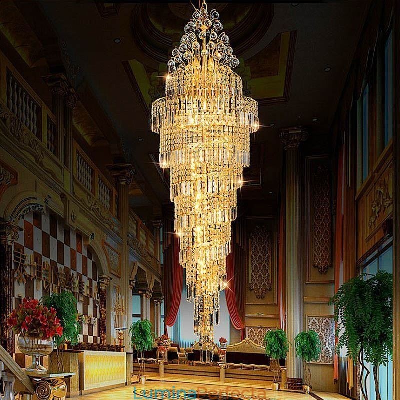 Candelabru de cristal elegant Imperiu Pandantiv lung de lux european
