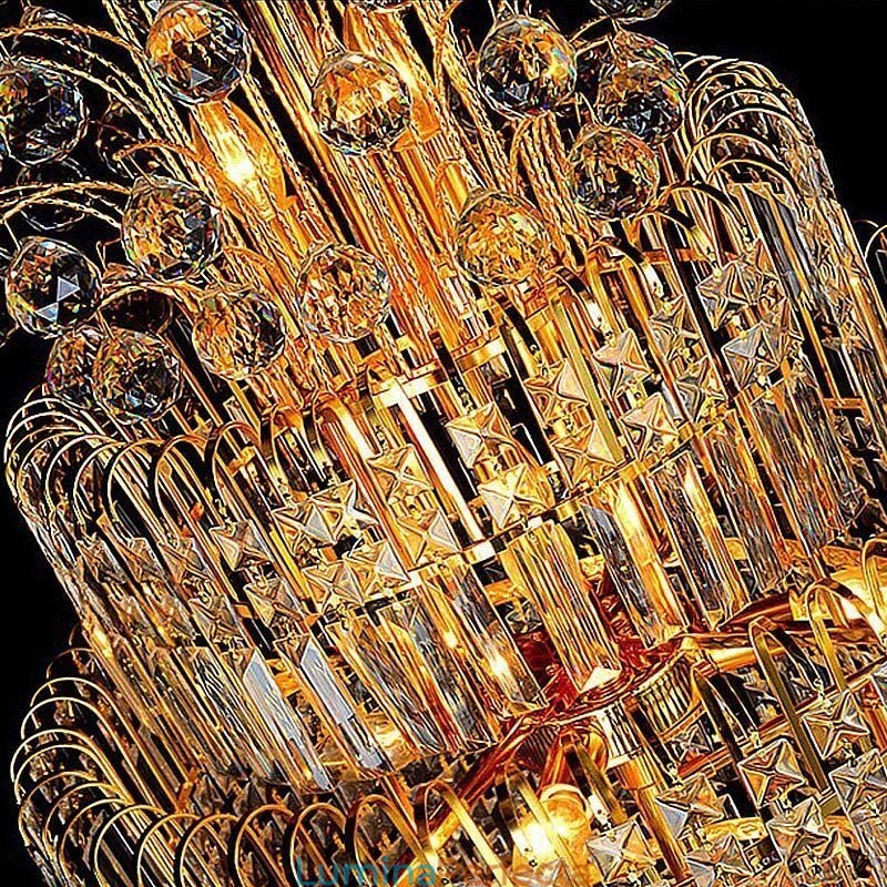 Candelabru de cristal elegant Imperiu Pandantiv lung de lux european