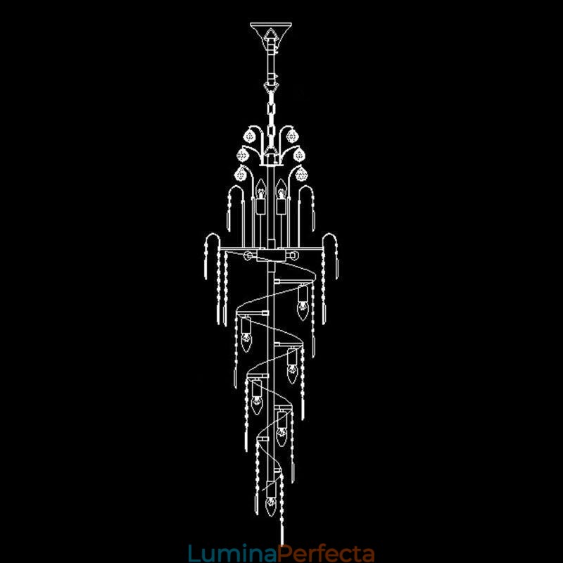 Candelabru de cristal elegant Imperiu Pandantiv lung de lux european
