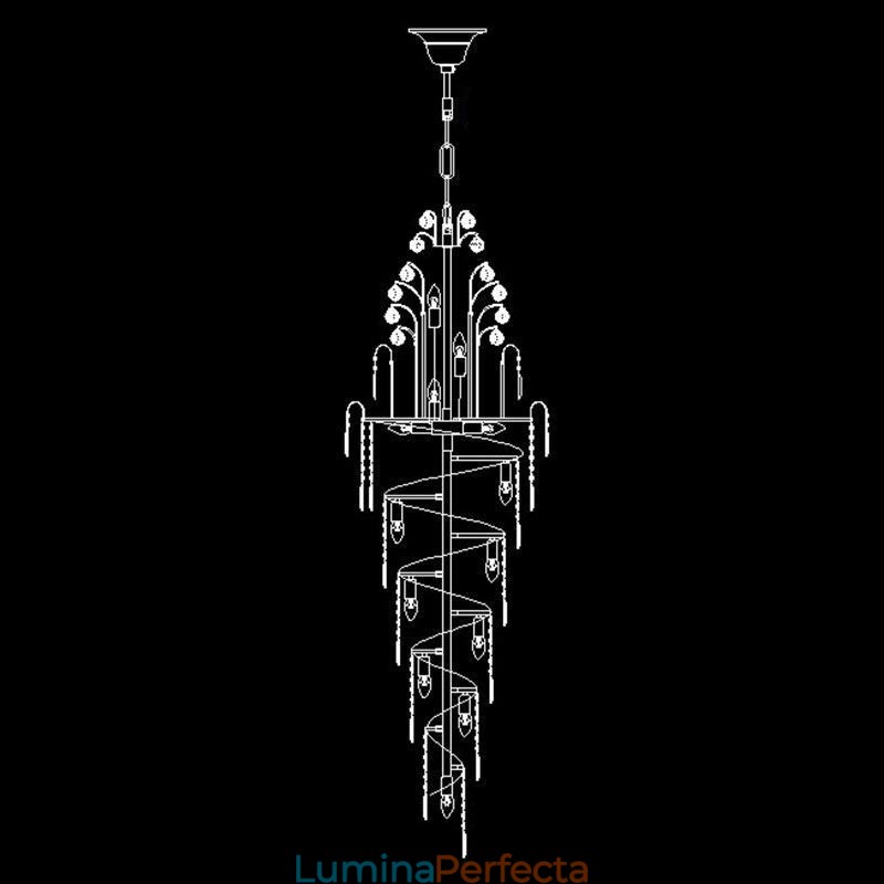 Candelabru de cristal elegant Imperiu Pandantiv lung de lux european