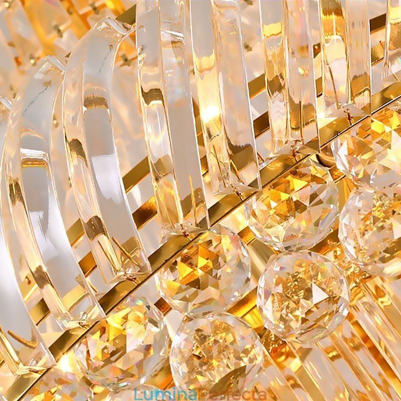 Candelabru de lux din cristal modern european grațios cu pandantiv lung scară duplex