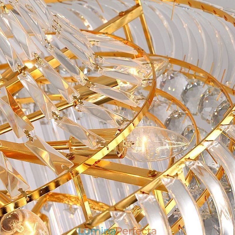 Candelabru de lux din cristal modern european grațios cu pandantiv lung scară duplex