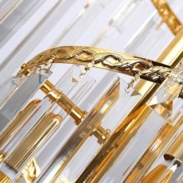 Candelabru de lux din cristal modern european grațios cu pandantiv lung scară duplex