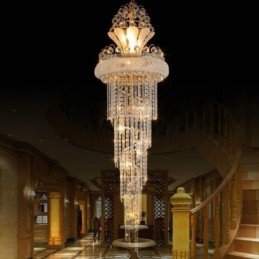 Candelabru de cristal grațios Modern, simplu, lung, pandantiv, scară duplex