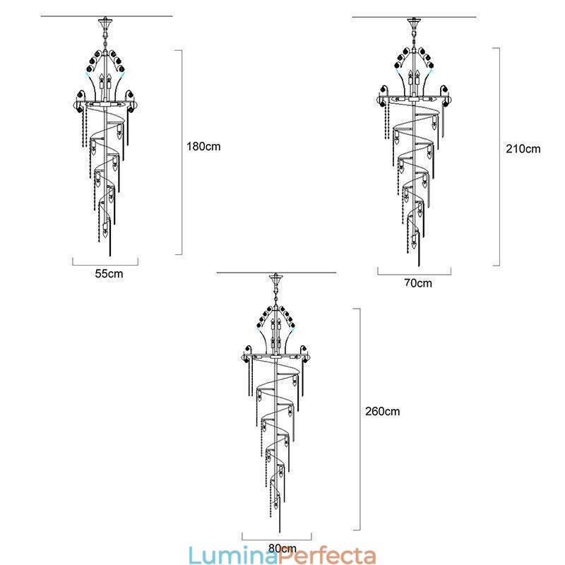 Candelabru de cristal grațios Modern, simplu, lung, pandantiv, scară duplex