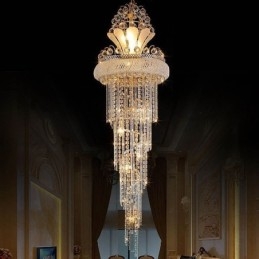 Candelabru de cristal grațios Modern, simplu, lung, pandantiv, scară duplex