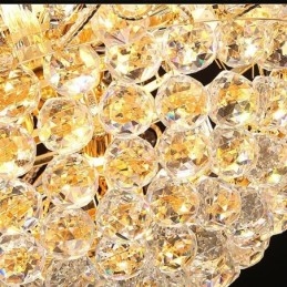 Candelabru de cristal grațios Lumină suspendată clasică de culoare aurie
