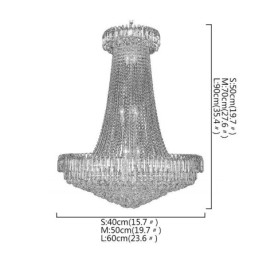 Candelabru din Cristal Elegant European Pendant Candelabru cu suspendare lunga Scara duplex