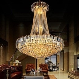 Candelabru din Cristal Elegant European Pendant Candelabru cu suspendare lunga Scara duplex